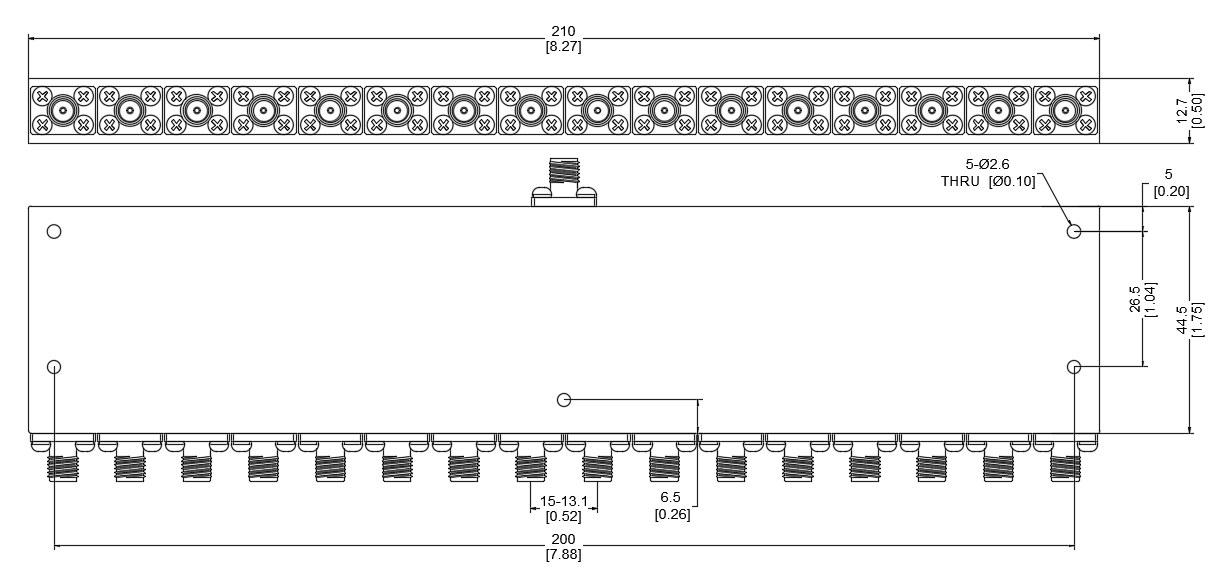 16 way power divider